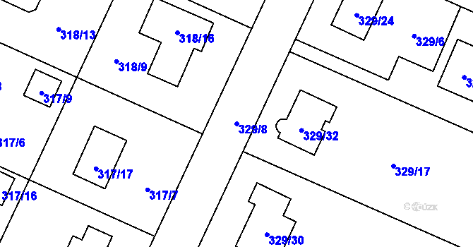 Parcela st. 329/8 v KÚ Darkovice, Katastrální mapa