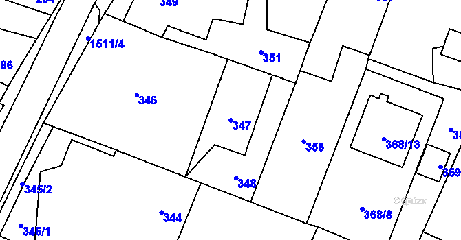 Parcela st. 347 v KÚ Darkovice, Katastrální mapa