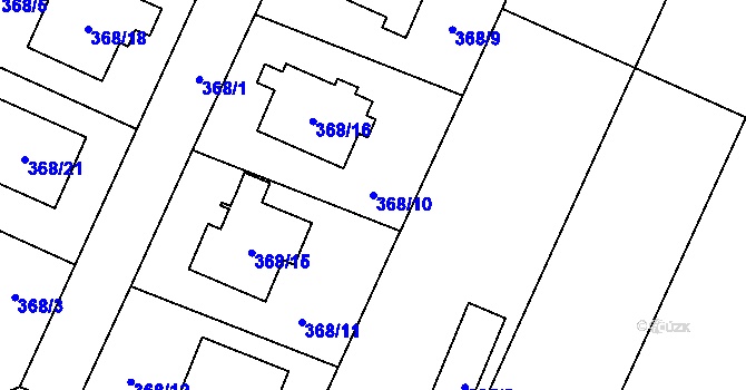 Parcela st. 368/10 v KÚ Darkovice, Katastrální mapa