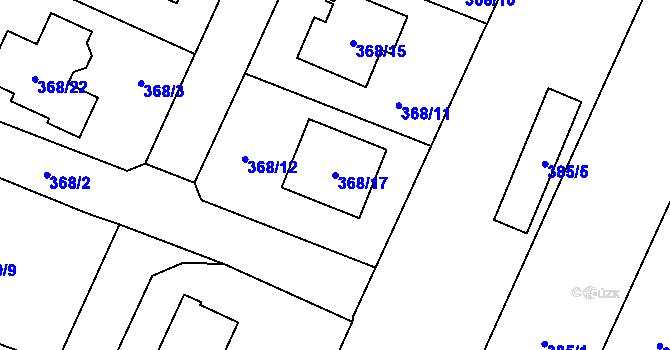 Parcela st. 368/17 v KÚ Darkovice, Katastrální mapa
