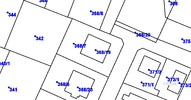 Parcela st. 368/19 v KÚ Darkovice, Katastrální mapa