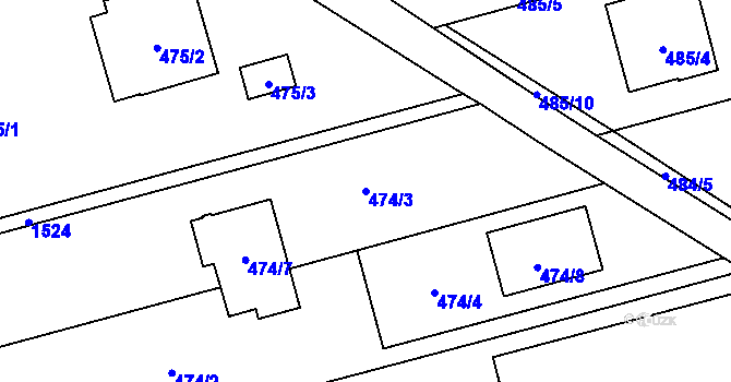 Parcela st. 474/3 v KÚ Darkovice, Katastrální mapa