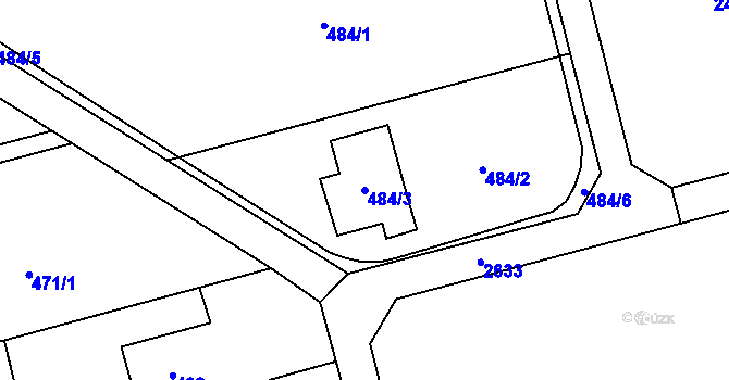 Parcela st. 484/3 v KÚ Darkovice, Katastrální mapa