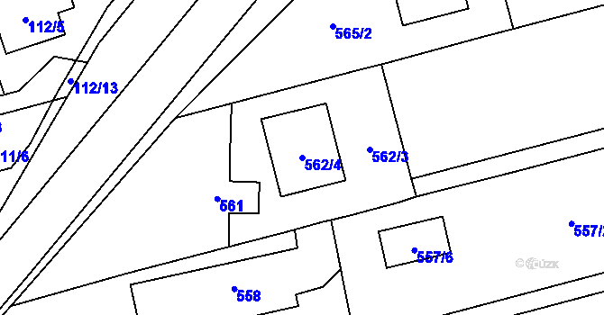 Parcela st. 562/4 v KÚ Darkovice, Katastrální mapa
