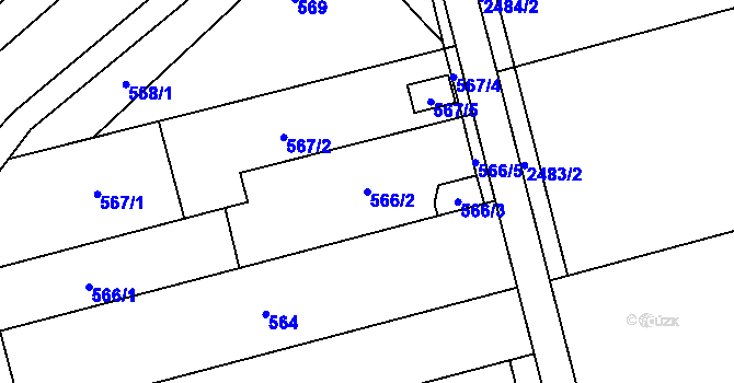 Parcela st. 566/2 v KÚ Darkovice, Katastrální mapa