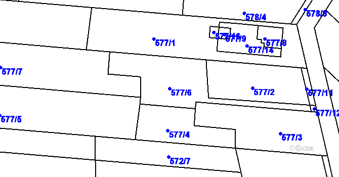 Parcela st. 577/6 v KÚ Darkovice, Katastrální mapa