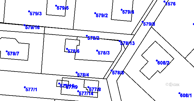 Parcela st. 578/3 v KÚ Darkovice, Katastrální mapa