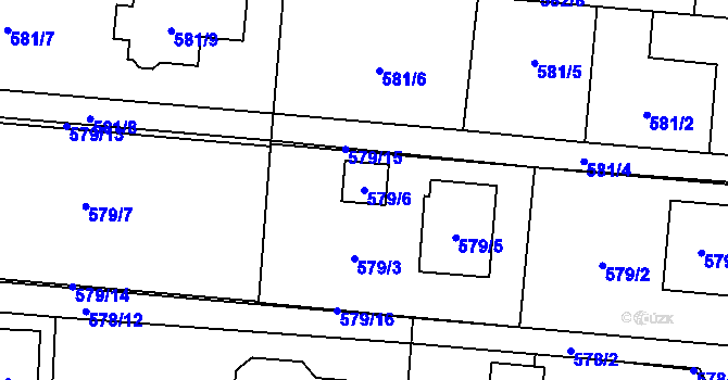 Parcela st. 579/6 v KÚ Darkovice, Katastrální mapa