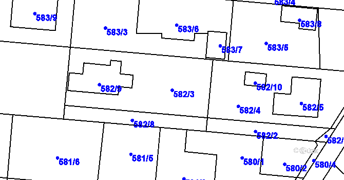 Parcela st. 582/3 v KÚ Darkovice, Katastrální mapa