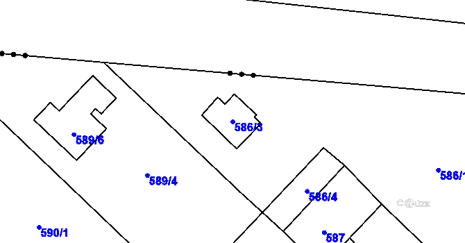 Parcela st. 586/3 v KÚ Darkovice, Katastrální mapa