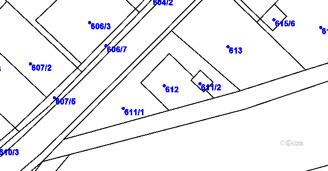 Parcela st. 612 v KÚ Darkovice, Katastrální mapa