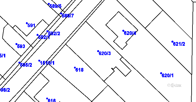 Parcela st. 620/3 v KÚ Darkovice, Katastrální mapa