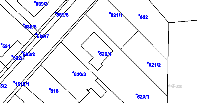 Parcela st. 620/4 v KÚ Darkovice, Katastrální mapa