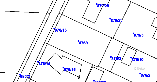 Parcela st. 876/1 v KÚ Darkovice, Katastrální mapa