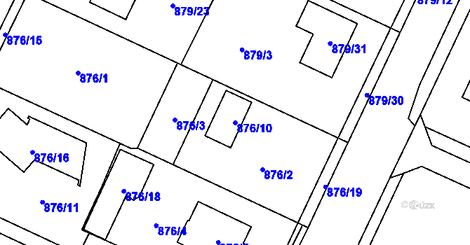 Parcela st. 876/10 v KÚ Darkovice, Katastrální mapa