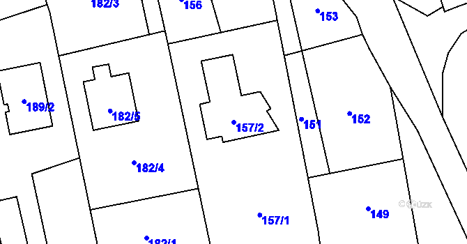 Parcela st. 157/2 v KÚ Darkovice, Katastrální mapa