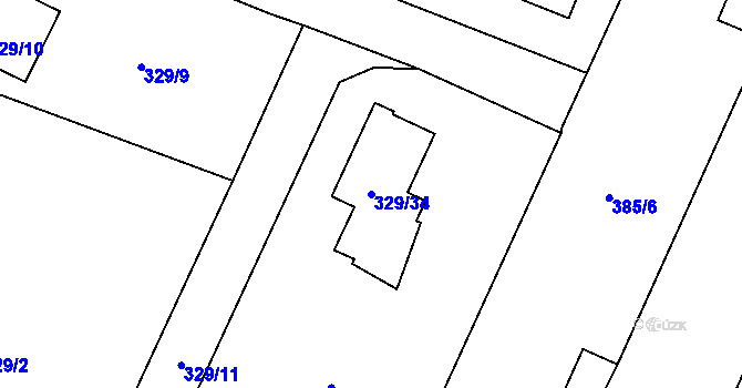 Parcela st. 329/34 v KÚ Darkovice, Katastrální mapa