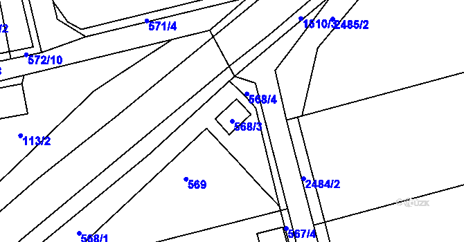 Parcela st. 568/3 v KÚ Darkovice, Katastrální mapa