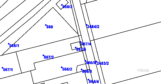Parcela st. 567/4 v KÚ Darkovice, Katastrální mapa
