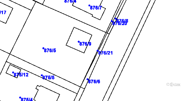 Parcela st. 876/21 v KÚ Darkovice, Katastrální mapa