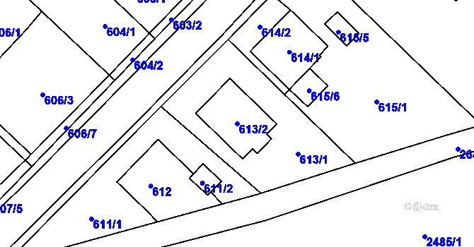 Parcela st. 613/2 v KÚ Darkovice, Katastrální mapa