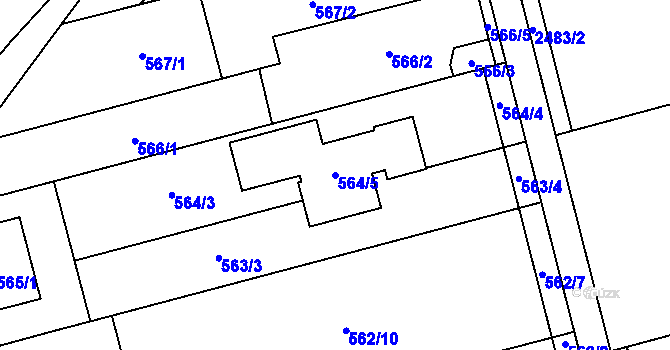 Parcela st. 564/5 v KÚ Darkovice, Katastrální mapa
