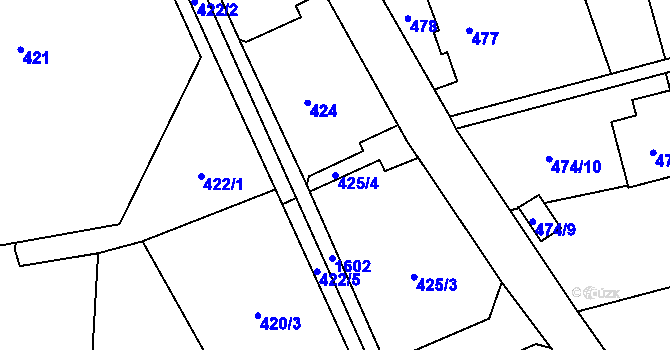 Parcela st. 425/4 v KÚ Darkovice, Katastrální mapa