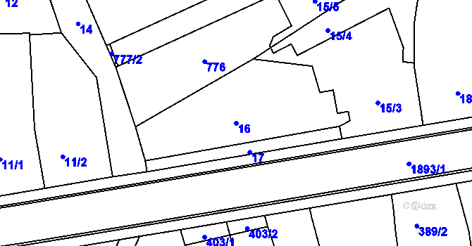 Parcela st. 16 v KÚ Daskabát, Katastrální mapa