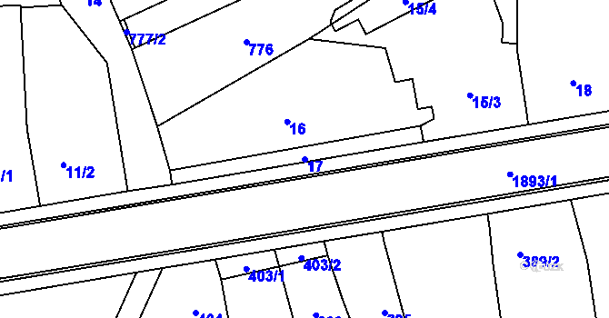 Parcela st. 17 v KÚ Daskabát, Katastrální mapa