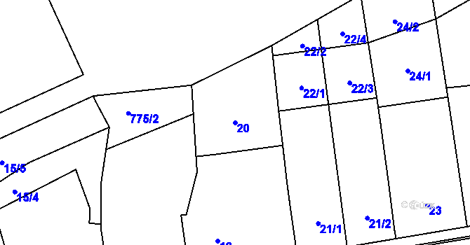 Parcela st. 20 v KÚ Daskabát, Katastrální mapa