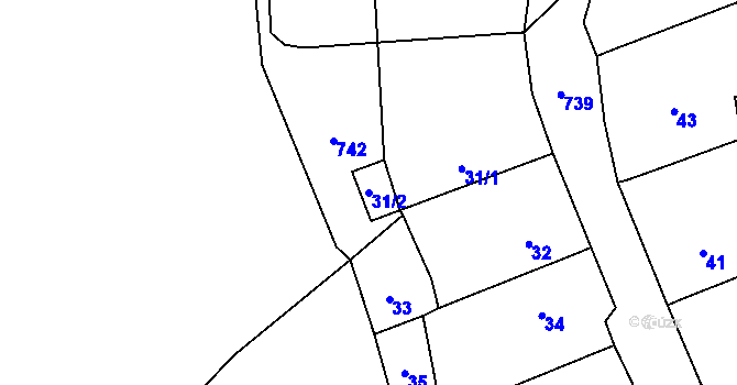 Parcela st. 31/2 v KÚ Daskabát, Katastrální mapa
