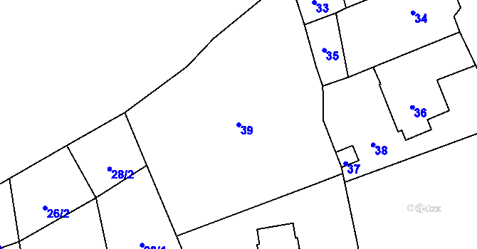 Parcela st. 39 v KÚ Daskabát, Katastrální mapa
