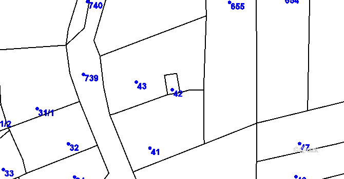 Parcela st. 42 v KÚ Daskabát, Katastrální mapa