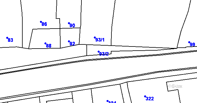 Parcela st. 93/2 v KÚ Daskabát, Katastrální mapa