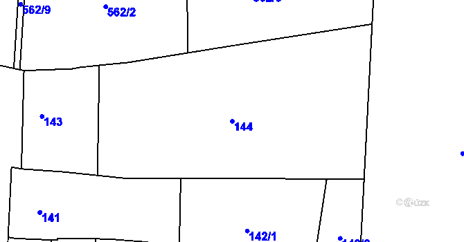 Parcela st. 144 v KÚ Daskabát, Katastrální mapa
