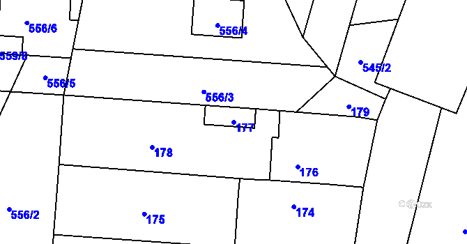 Parcela st. 177 v KÚ Daskabát, Katastrální mapa