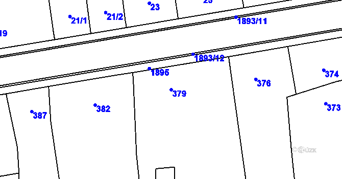 Parcela st. 379 v KÚ Daskabát, Katastrální mapa