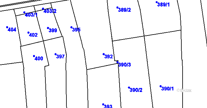 Parcela st. 392 v KÚ Daskabát, Katastrální mapa