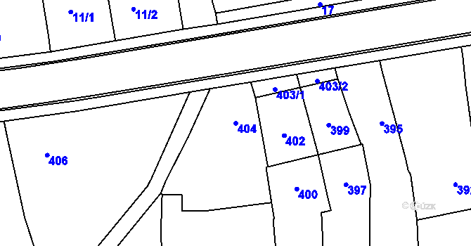 Parcela st. 404 v KÚ Daskabát, Katastrální mapa