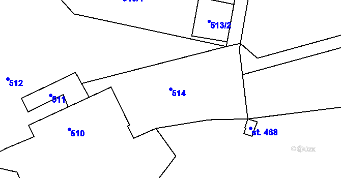Parcela st. 514 v KÚ Daskabát, Katastrální mapa