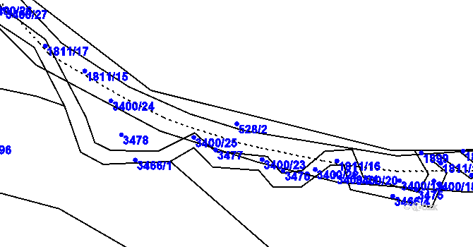 Parcela st. 528/2 v KÚ Daskabát, Katastrální mapa