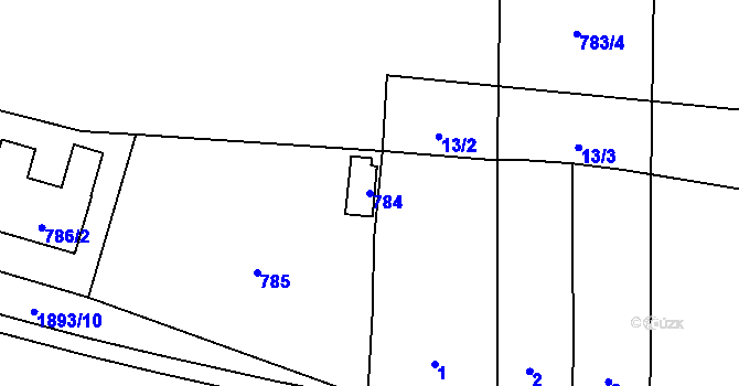 Parcela st. 784 v KÚ Daskabát, Katastrální mapa