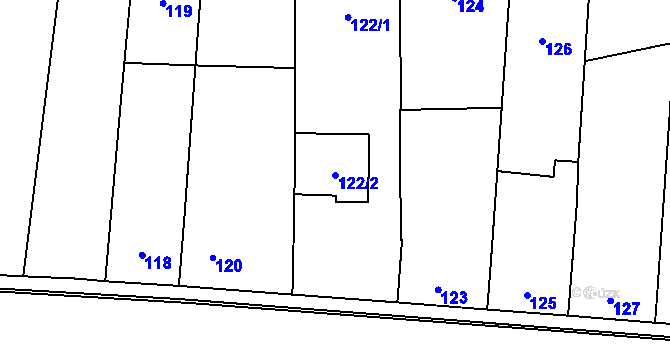 Parcela st. 122/2 v KÚ Daskabát, Katastrální mapa