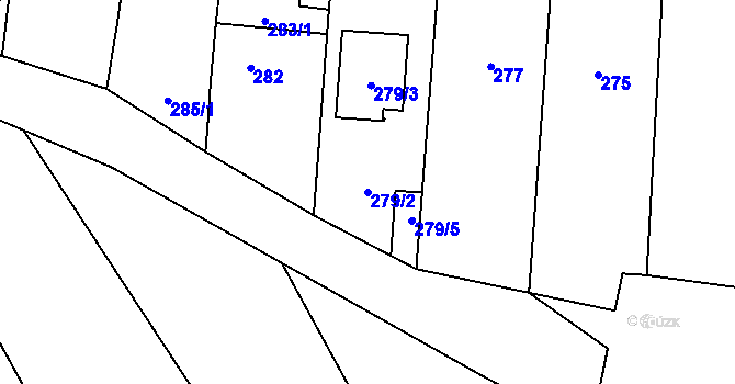 Parcela st. 279/2 v KÚ Daskabát, Katastrální mapa