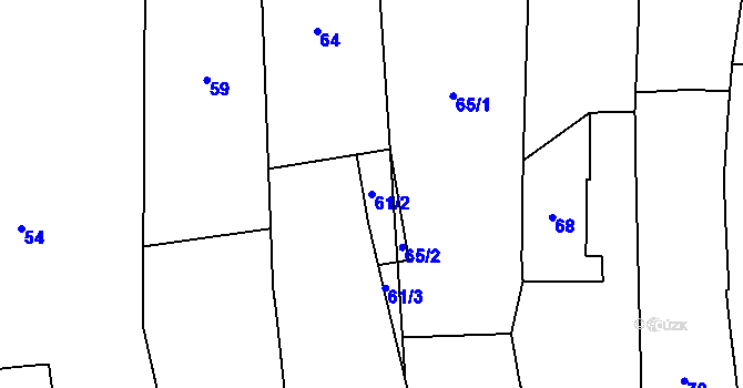 Parcela st. 61/2 v KÚ Daskabát, Katastrální mapa