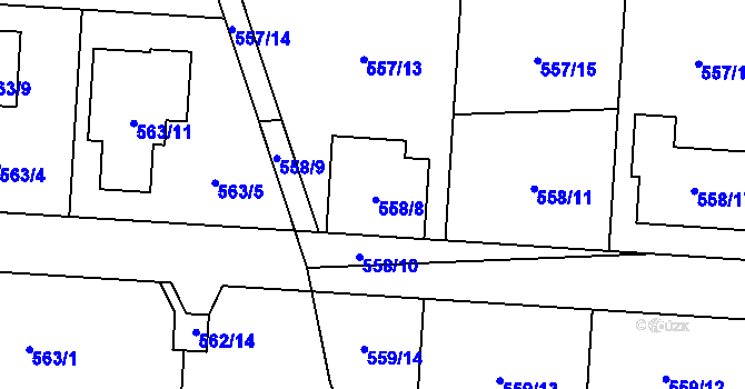 Parcela st. 558/8 v KÚ Daskabát, Katastrální mapa