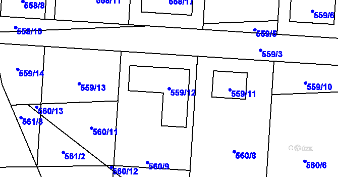 Parcela st. 559/12 v KÚ Daskabát, Katastrální mapa