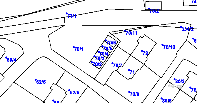 Parcela st. 70/4 v KÚ Dasnice, Katastrální mapa