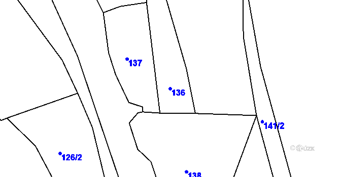 Parcela st. 136 v KÚ Dasnice, Katastrální mapa