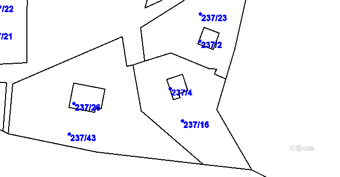 Parcela st. 237/4 v KÚ Dasnice, Katastrální mapa